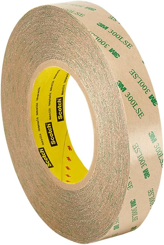 3M 9495LE Adhesive Transfer Tape – 1.125 in. (W) x 180 ft. (L) Double Coated Polyester Tape Roll with 300LSE Laminating Adhesive. Sealants and Adhesives