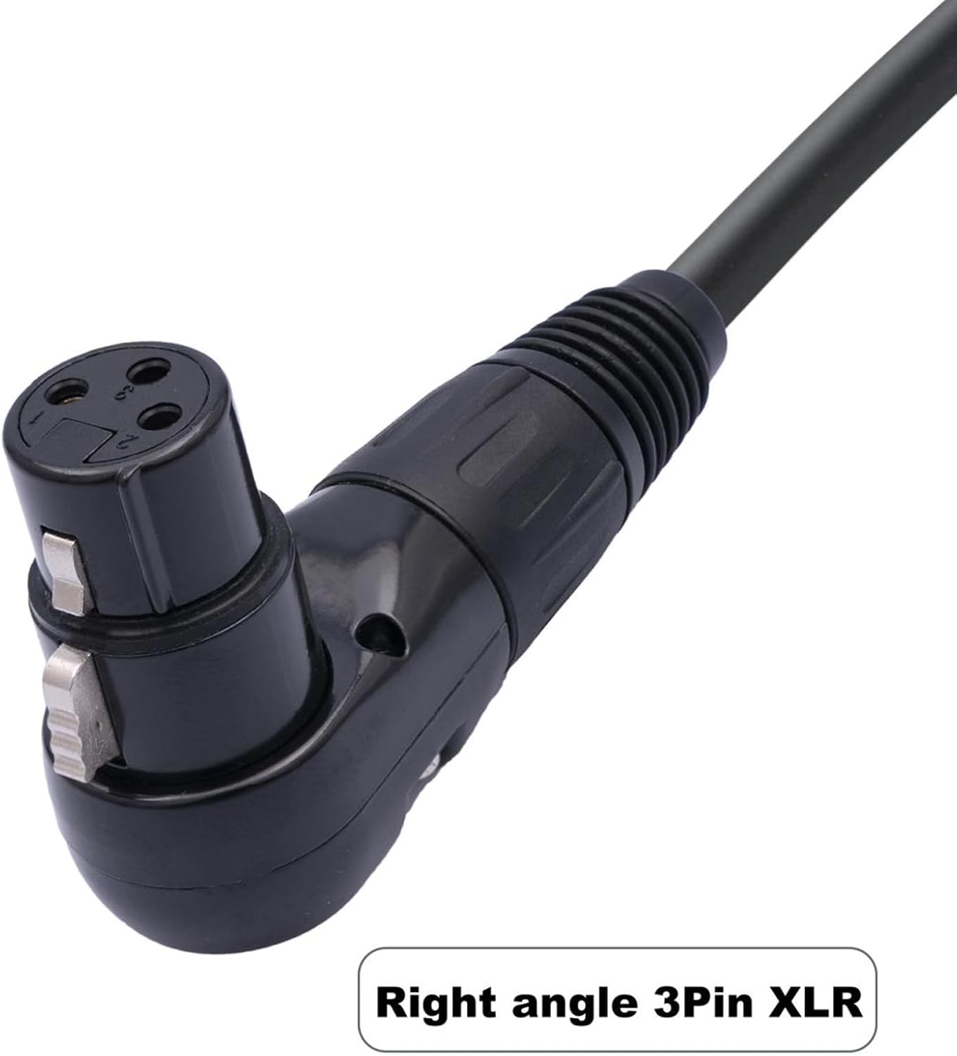 Microphone Extension Cable Adapter, 90° Female to Straight Male Cable with Self Locking Design, PVC 3 Pin Mic Connector for Speaker (1.8m/5.9ft) ()