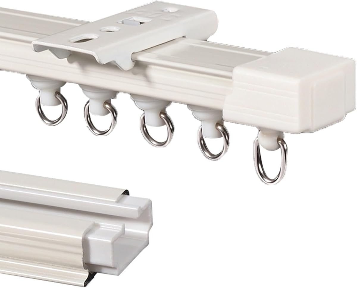 JEDAL Room Divider Ceiling Curtain Track Set Aluminum Curtain Rail Ceiling or Wall Mount, Curtain Rails System with 90° Corner Bends and Roller Hooks 3.3ft to 19.8ft (Size : 17.5ft)