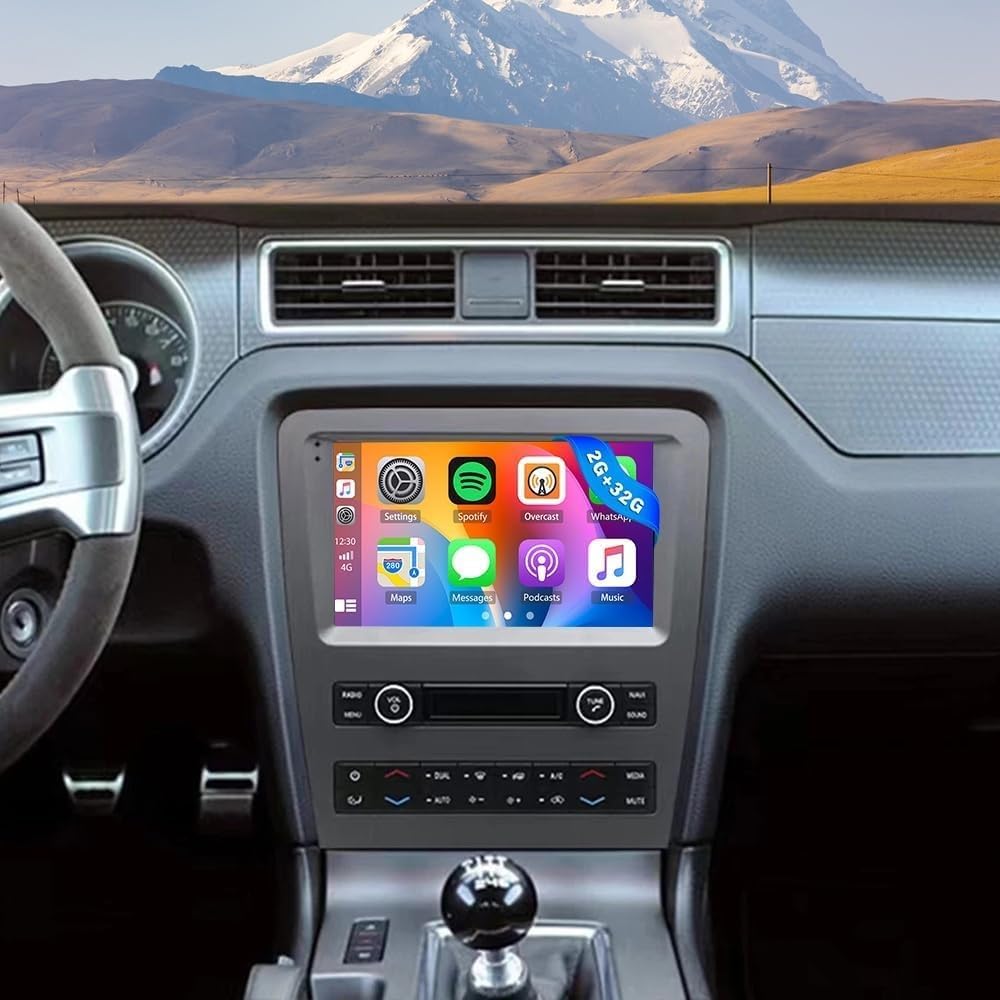 Double Din Car Stereo Radio Compatible for Mustang 2010-2014 with CarPlay Android Auto, 9