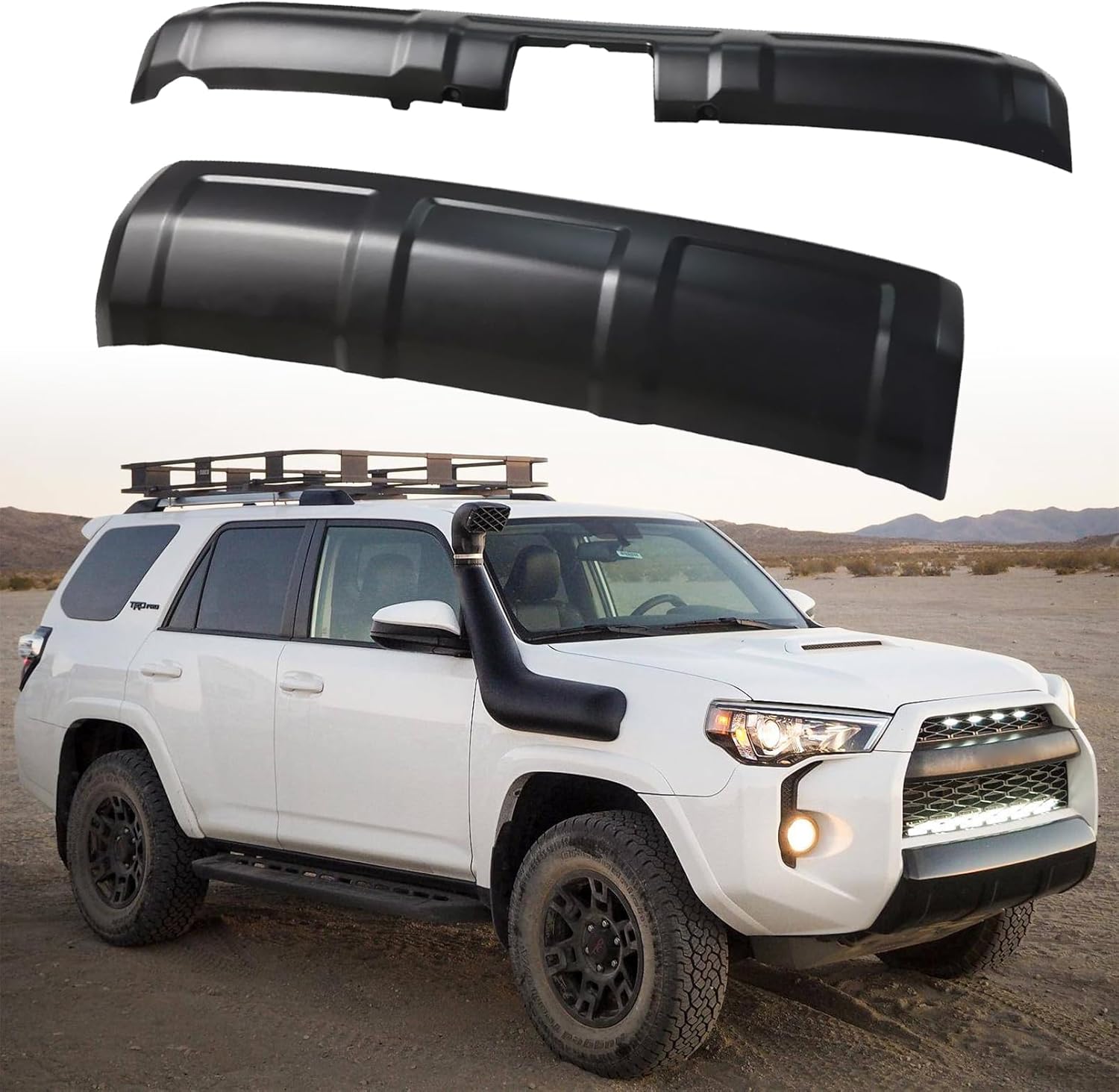 Front & Rear Bumper Lower Valance Panel Bumper Molding Replace Fit For 2014-2023 Toyota 4Runner, Not Fit Limited, SR5, TRD Sport Series, Matte Black Exterior Car Accessories