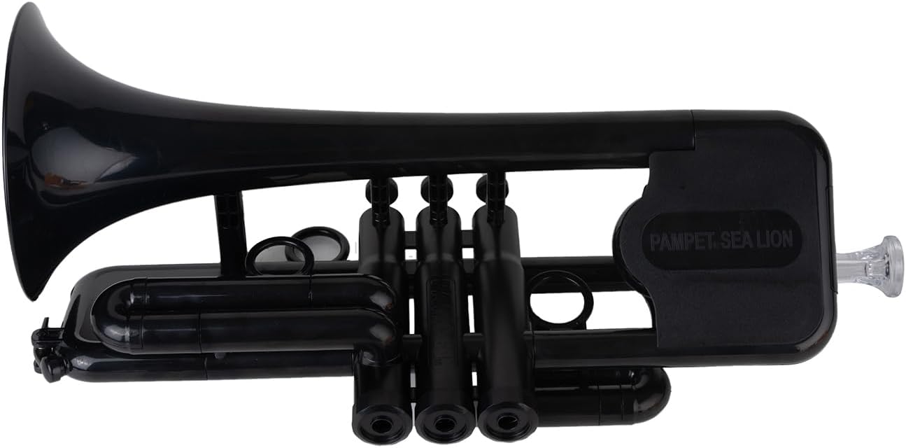SEA LION Professional Plastic Bb Trumpet Set for Student Beginner (Black)