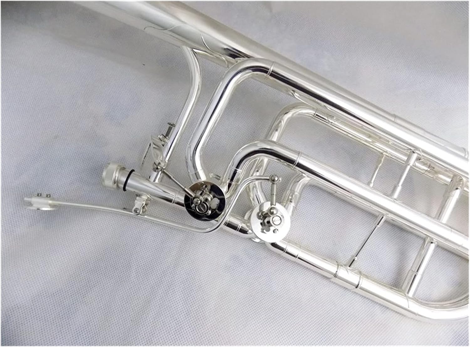 Student Trombone Bass Trombone Bb/F/EB/D with Case Mouthpiece Silver Plated Trombone Musical Instruments Slide Trombones Trombone Kit