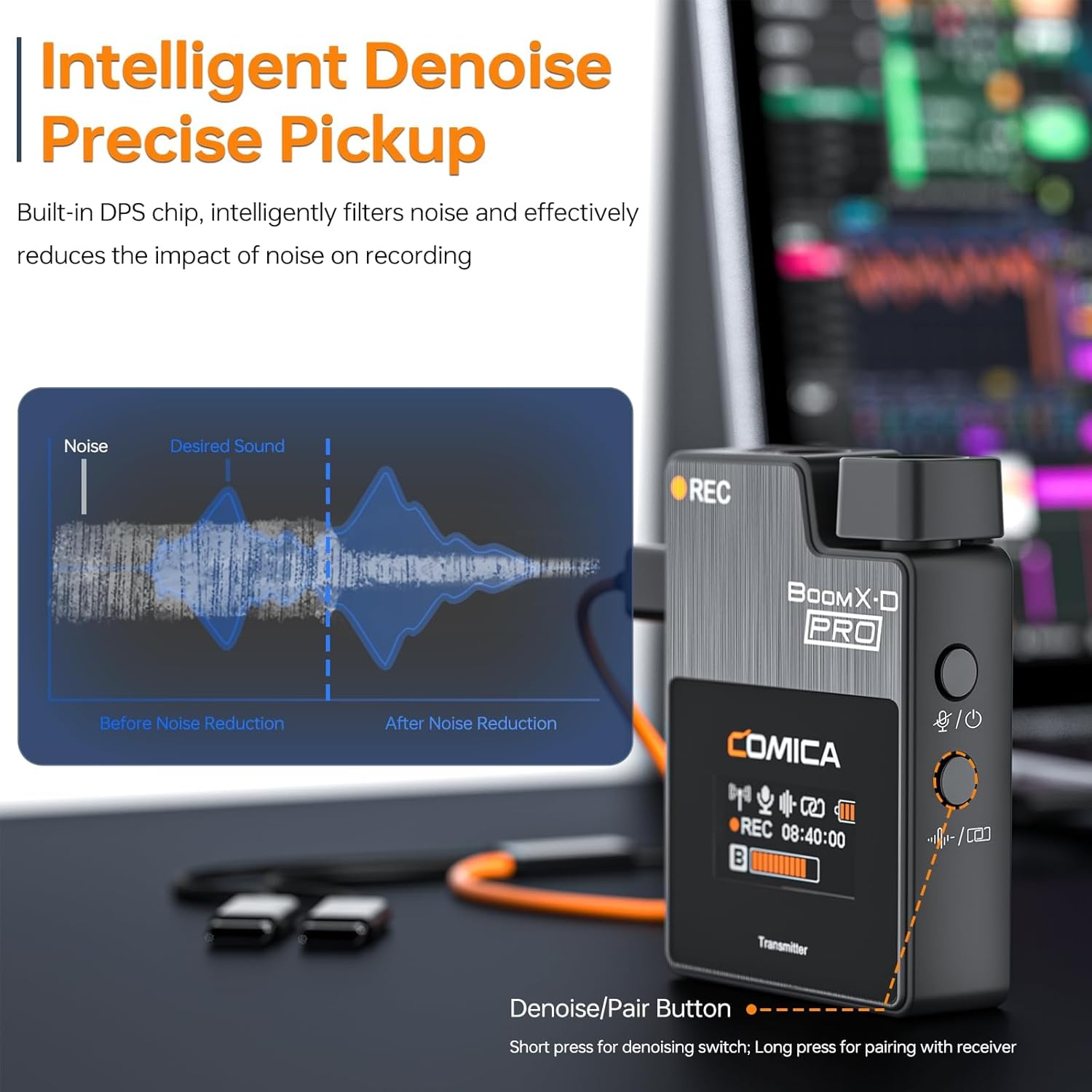 COMICA BoomX-D PRO Wireless Lavalier Microphone, Dual Lapel Mic with Built-in 16GB Recorder, Noise Cancelling & Safety Track, for DSLR Camera, iPhone, Android, PC, Ideal for Vlog, YouTube Recording