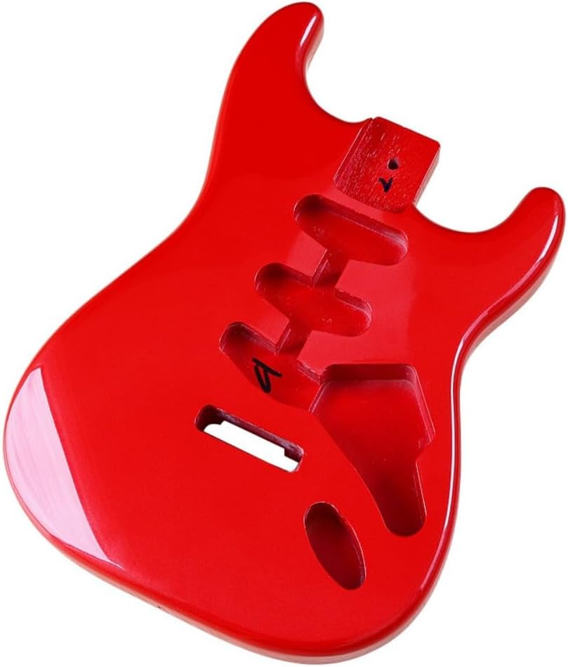 Electric Guitar Body for Fender Strat Stratocaster Guitar Accessory DIY Guitar Body Poplar SSS (Red)