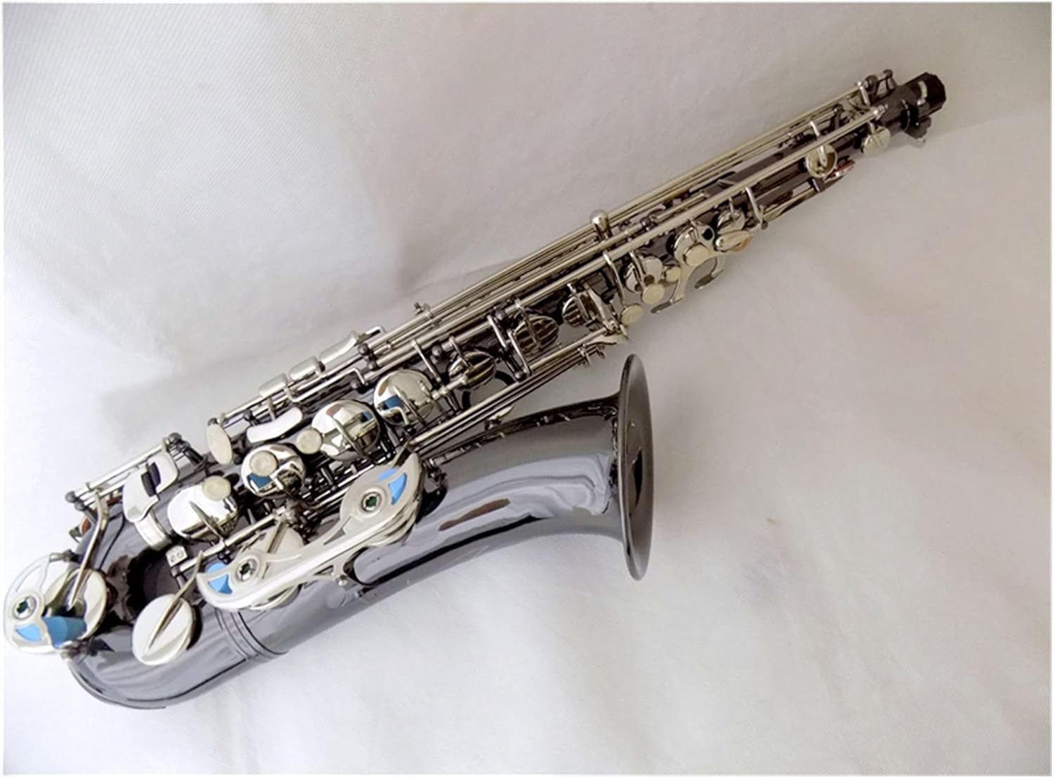 Yellow Brass C Melody Saxophone with Case Black Nickel Sax Musical Woodwind Instruments Saxophone Straight