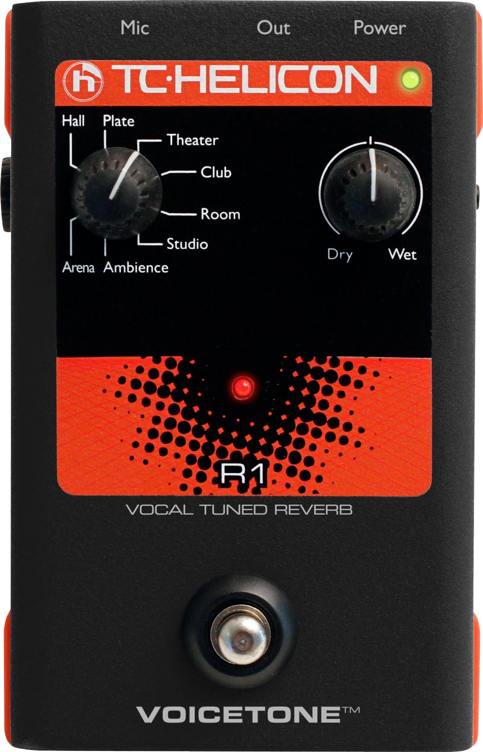 TC Helicon VOICETONE R1 Single-Button Stompbox for Studio-Quality Live Vocal Reverb