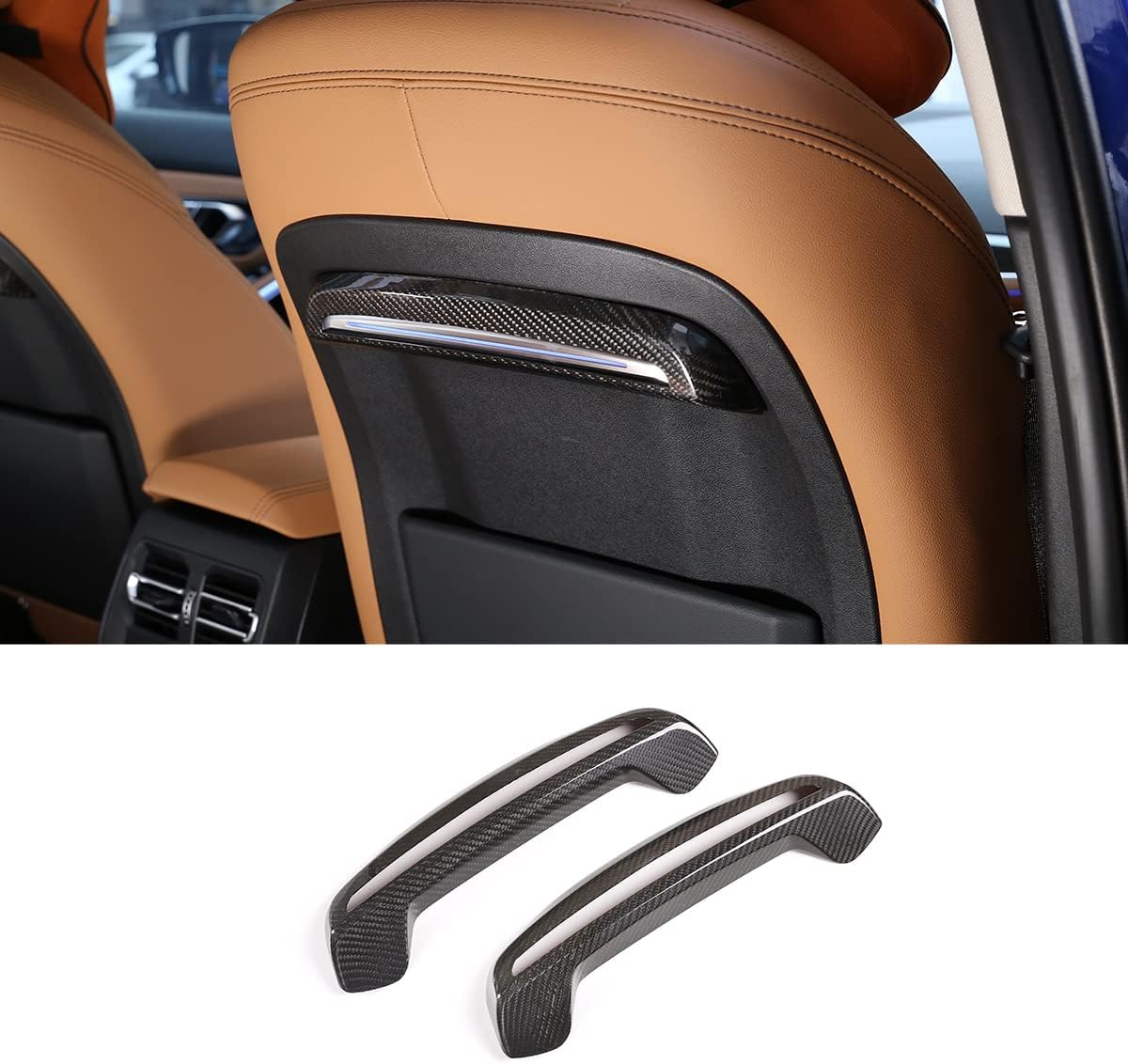 Fit for BMW New 3 Series G20/G28 2020 Auto Real Carbon Fiber Front Row Back Seat Trim Decorative Cover Strips Car Interior Accessories
