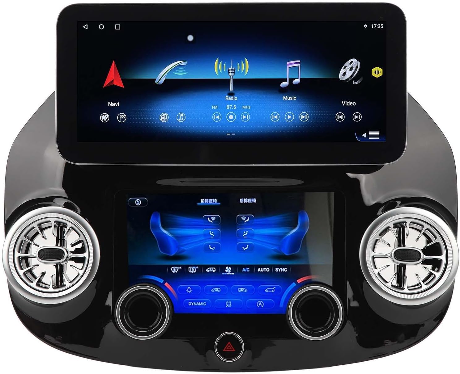 12.3 Inch Car Stereo 9 Inch AC Control Panel, HD Touchscreen Car Multimedia Player Radio Reciever Bluetooth Head Unit Replacement for Benz Vito W447 2014 to 2022 (6+128G)