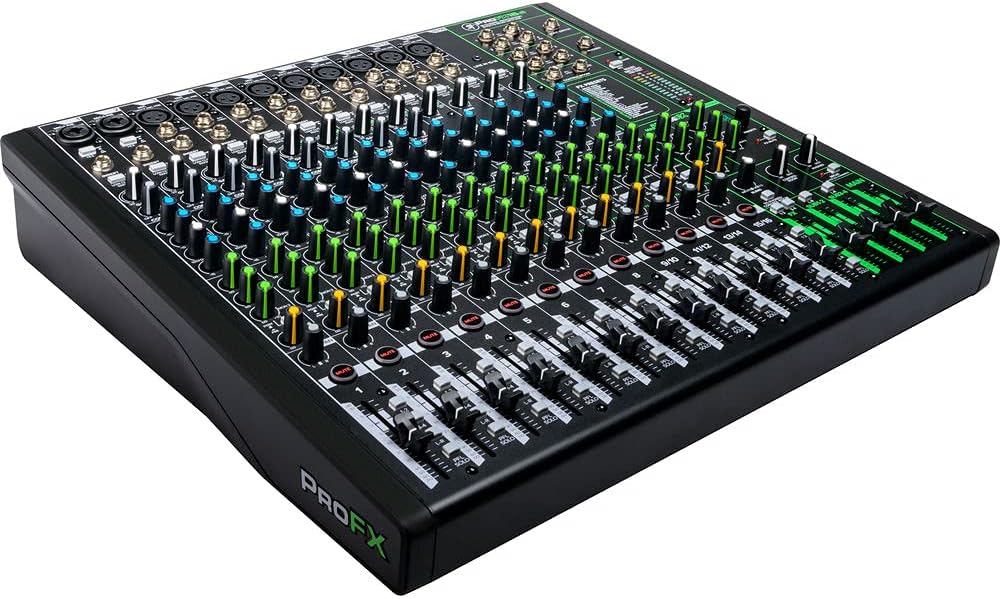 Mackie ProFX16v3 16-Channel Sound Reinforcement Mixer with Built-In FX, Gator Cases G-MIXERBAG-2118 Mixer Bag & Stereo Cable 10' Bundle