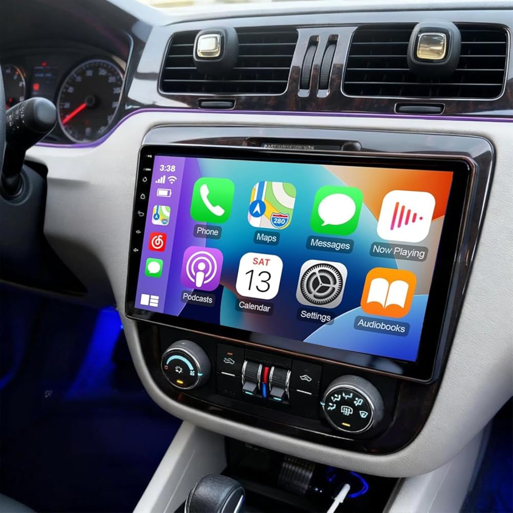 PHEZEN 10.1 inch Touchscreen Car Stereo Fit for Chevy Impala 2006-2012, Android 13 Double Din Car Radio with Carplay & Android Auto in-Dash Navigation BT Mirror Link WiFi Backup Camera 2+32G