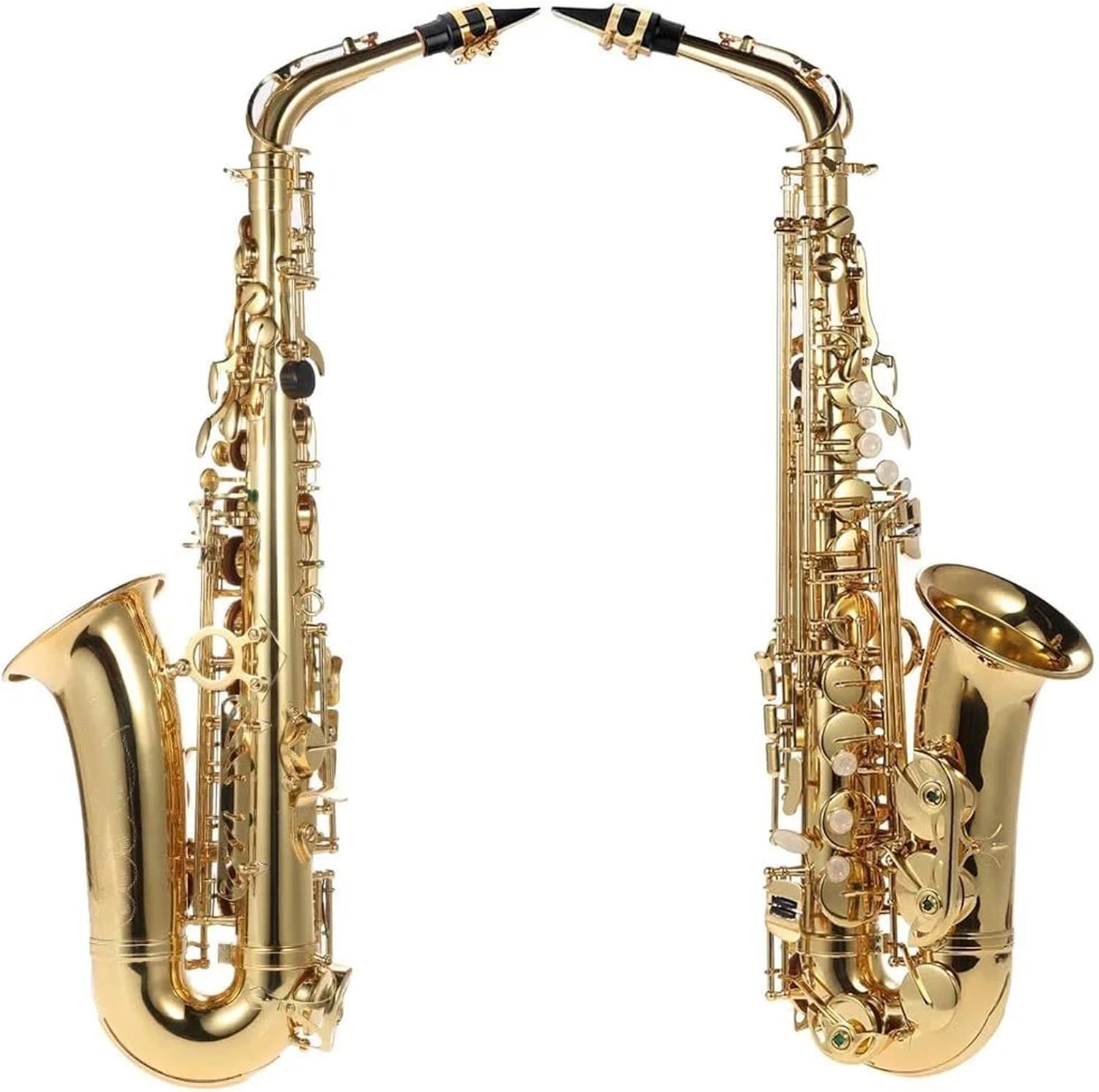 VBDEFRT E Flat Eb Alto Saxophone Brass Lacquered Type Woodwind Instrument With Case Gloves Saxophon Accessories (Color : Gold)