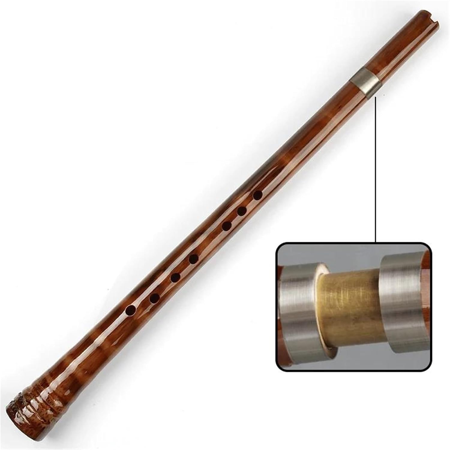 G F Key 8 Holes Professional Traditional Woodwind Musical Instruments Glossy Vertical Handmade Flute(G KEY1)