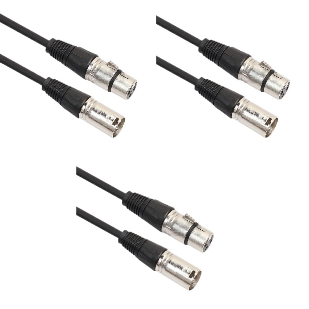 Signal Cable XLR Male to XLR Female Audio Cable 3Pin Male to Female Mic Cord(5M X3)