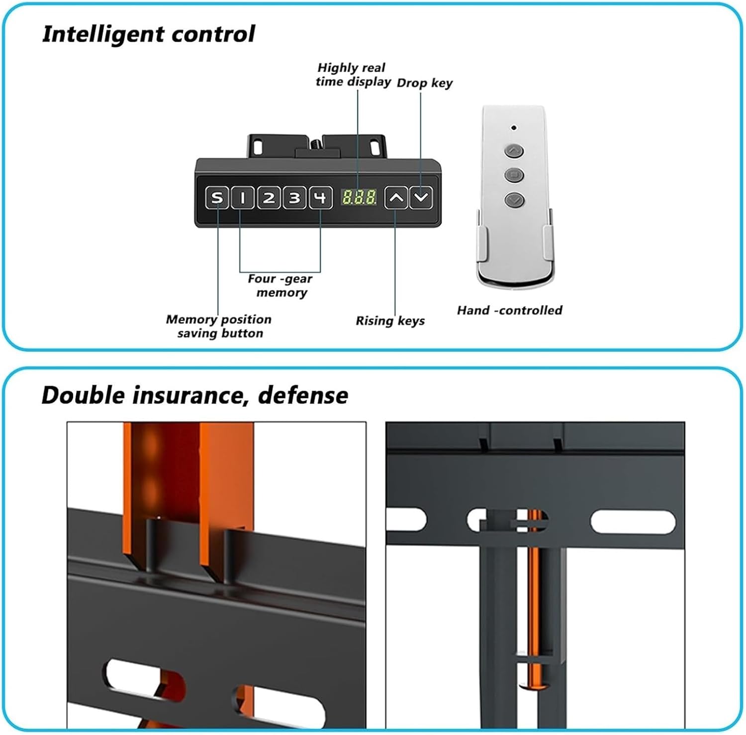 TV Wall Mount Motorized Ceiling TV Mount, Hidden Drop Down TV Lift, Fits 32-70 Inch TVs, Max VESA 600x400mm(Lifting 730-1730mm)