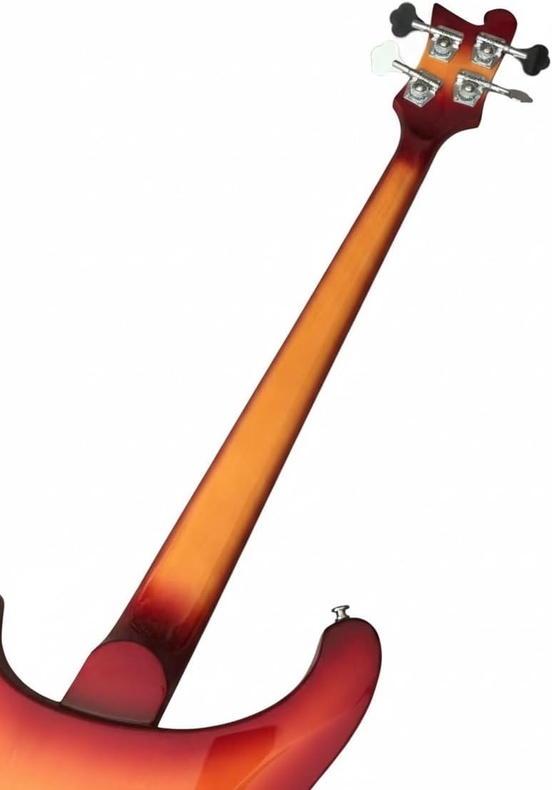 Electric Bass Guitar 4 String Professional Series - Solid Basswood Body & Rosewood Fretboard with Passive Pickups for Rock Metal(Brown)