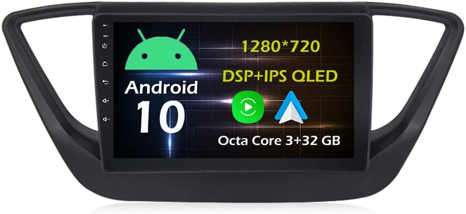 9'' 3+32GB Android 10 in Dash Car Stereo Radio Fit for Hyundai solaris 2 2017 18 19 GPS Navigation Head Unit Carplay Android Auto DSP 4G WIFI Bluetooth