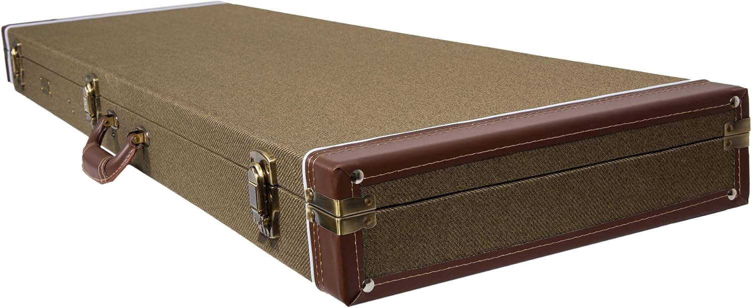 Crossrock Vintage style wood case fits Precision Bass Style Guitars-Green(CRW700BGN)