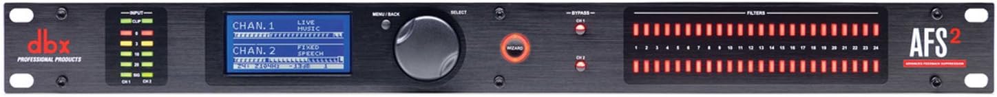 dbx AFS2 Advanced Feedback Suppression Processor with Full LCD Display,Black