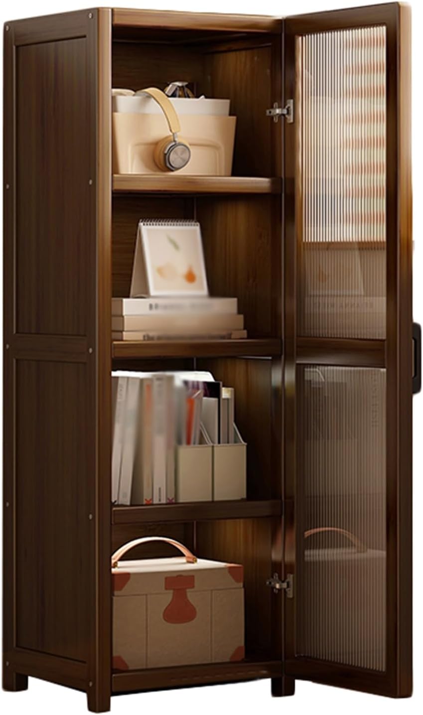 Industrial Bookshelf,4/5/6 Layer Corner Bookcase,Storage Display Rack, Multi-Layer Storage Rack,Corner Shelf, Suitable for Small Space, Office（Brown）(5tier) ()