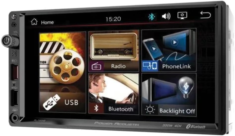 Power Acoustik PL‐700HB PL‐700HB 7-Inch Double-DIN in-Dash All-Digital Media Receiver with Bluetooth and Android PhoneLink