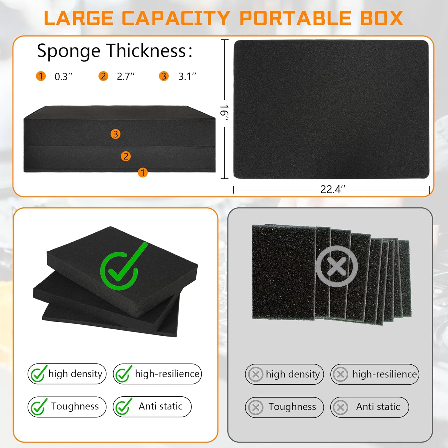 23 Inch Aluminum Carrying Case 23 X 16.5 X 8.6 Inch Ideal for Microphone & Camera Gear Transportation, DJ Mixer Case with Customizable Pre-Diced Foam, Black