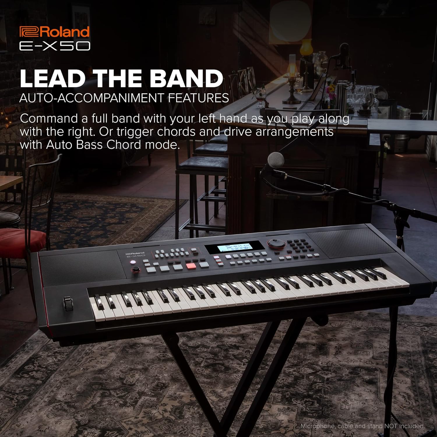 Roland E-X50 Electronic Arranger Keyboard – Easy-to-use | Stereo Speakers | Bluetooth | Professional Roland Sounds | Mic Input | Auto-accompaniment Function