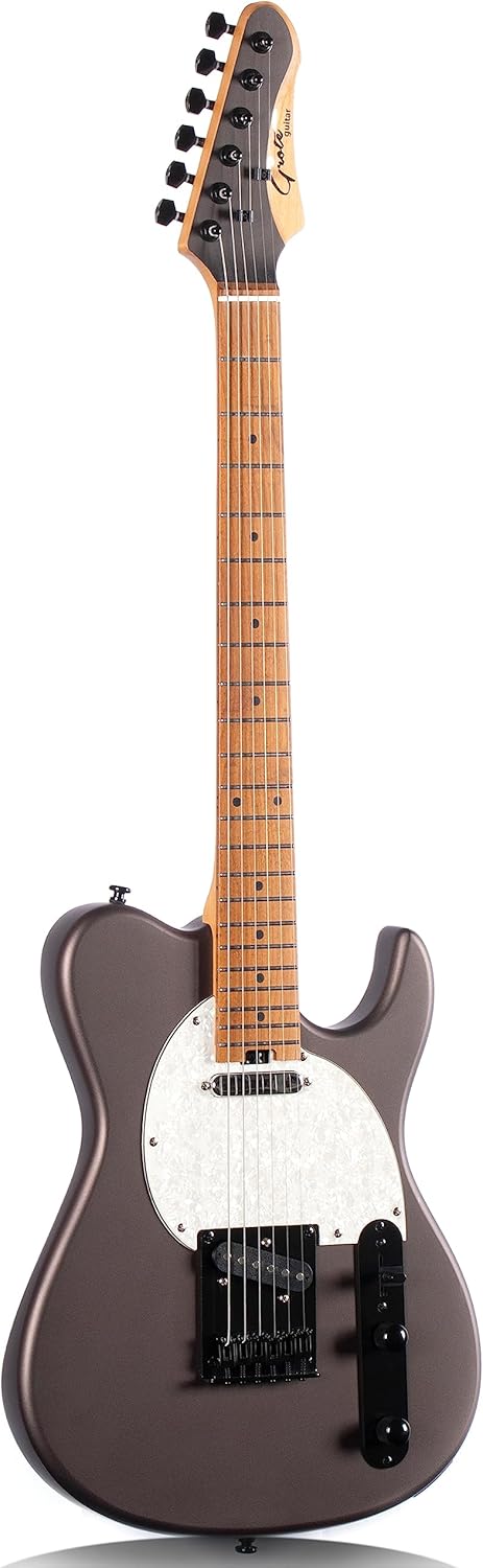 Solid Electric Guitar GTLM-4 Metallic Finish Poplar Body Maple Neck Maple Fretboard(GTTL-02-coffee color)
