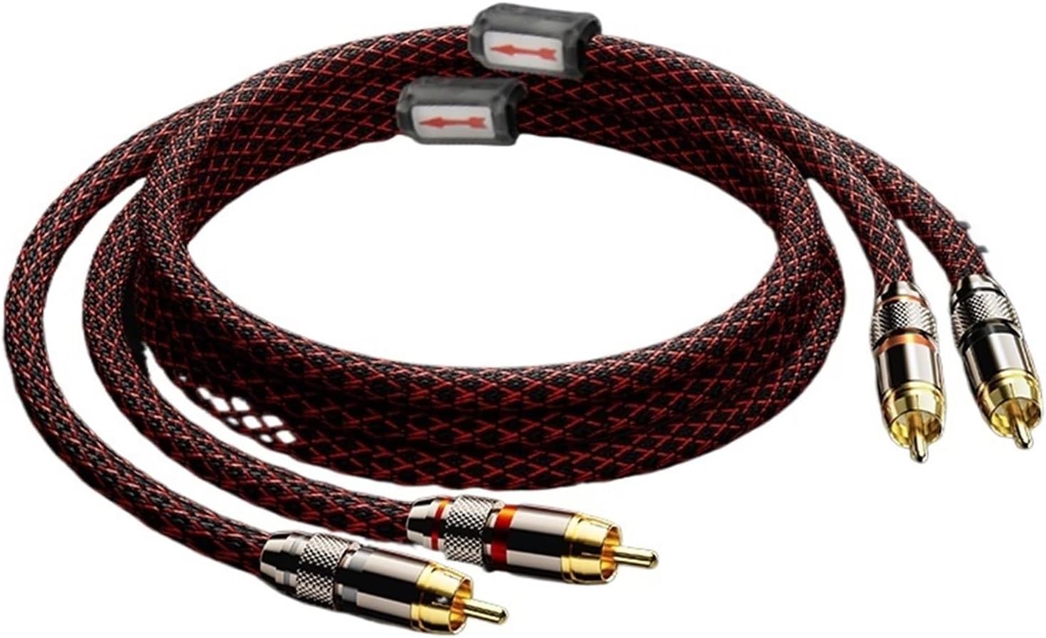 1 Pair RCA Audio Cable 2 RCA to 2 RCA Interconnect Cables Stereo 4N OFC Male to Male for Amplifier DAC TV car Audio(2m)