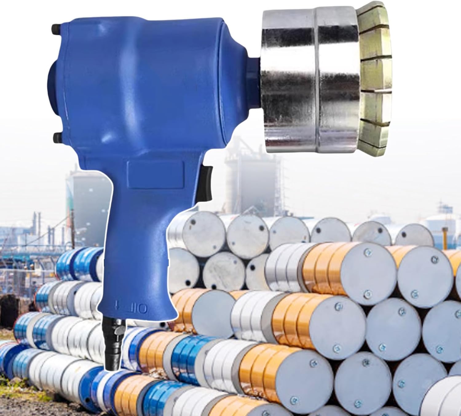 Air-Driven Oil Barrel Crimper Sealer, Hand Drum Cap Seal Crimping Tools, for 200L Oil Drum, with Adjustable Tightness Hard,30mm+75mm