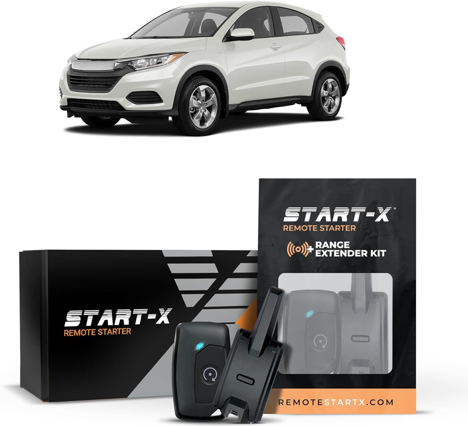 Start-X Remote Starter Kit + 3000ft 2 Way Range Extender for Honda HR-V (2016, 2017, 2018, 2019, 2020, 2021, 2022) Vehicles with Key Ignition
