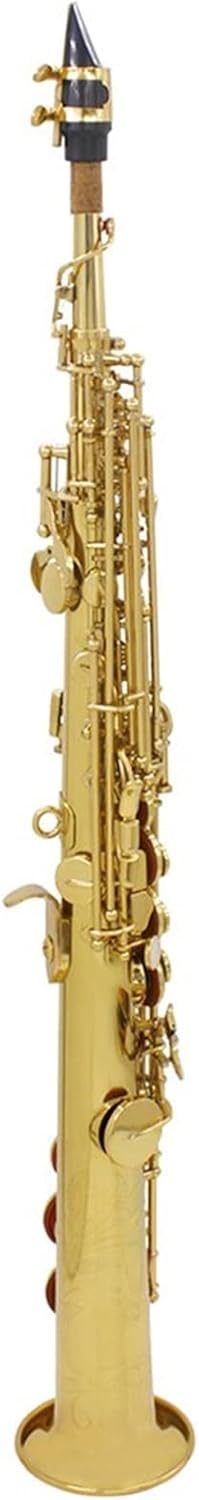 Sax Beginners Kit Straight Saxophone B Flat Nickel Plated Brass Sax Golden Silver Woodwind Musical Instrument with Carrying Case Wind Instrument (Color : Golden Sax)
