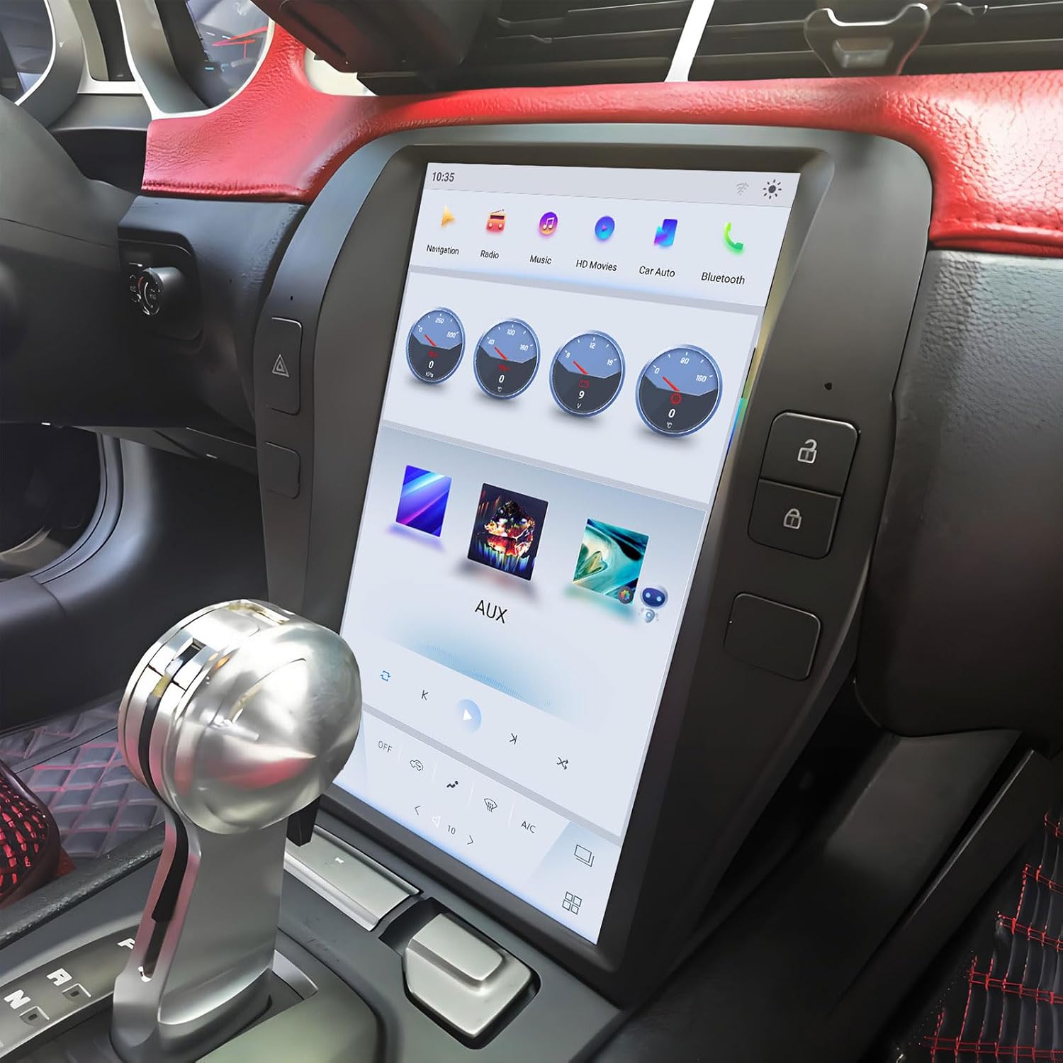 Qualcomm Vertical Touch Screen car Radio for Chevrolet Camaro 2010 2011 2012 2013 2014 2015 Replacement car Stereo Upgrade GPS Navigation Wireless Apple Carplay Android auto Head Unit (4+64GB)