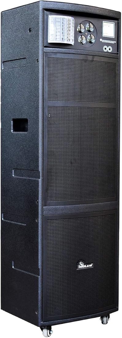 Super Bass Portable Bluetooth Wireless Karaoke Speaker with Two Wireless Microphones, USB, SD, FM, IDOLmain IPS-DJ07 II with Multi-Effect DJ Light