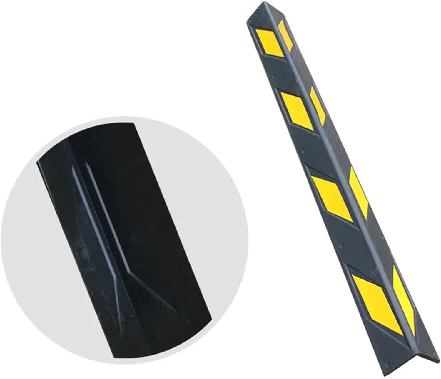 XPLKQXE Rubber Protector Wall Corner Bumper Guards, Garage Wall Protectors, Car Parking Warehouse, Yellow Safety Strips (Color : Black+Yellow, Size : 20pcs-120cm)