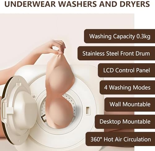 2 in 1 Mini Portable Washer & Dryer Combo, 3.5L Wall-Mounted Washing Machine, Stainless Steel Drum, Ideal for Small Clothes, Underwear, Socks - Space-Saving Solution