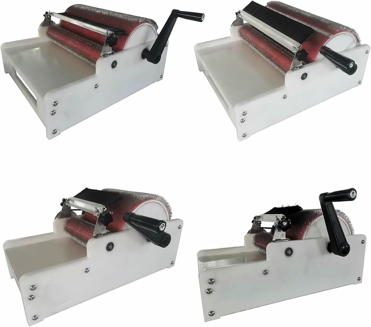 Manual Wool Drum Carder, Hand Carding Machine, Wool Blending Board Carding Brush Set with Aluminium Alloy Roller, Belt Drive, No Electricity Needed for DIY Craft, Handmade Projects~/