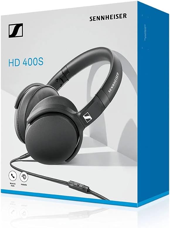 Sennheiser HD 400S - Audiophile Closed Back Headphones with One-Button Smart Remote on Detachable Cable,Black