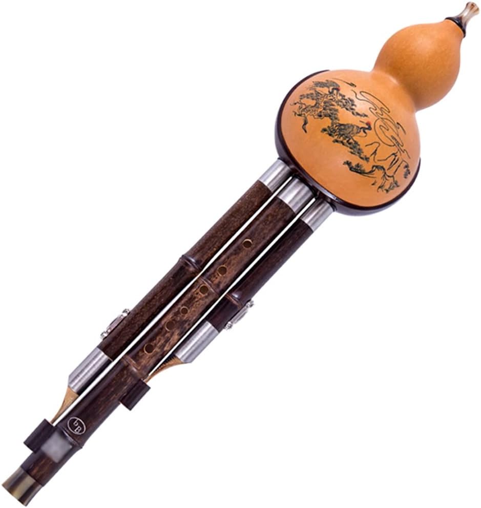 Flutes Musical Instruments Cucurbit Hulusi Gourd Flauta Hulusi Tone Hulusi Folk Musical Instrument Gift for People Who Love Music (Color : Brown, Size : G-Key)