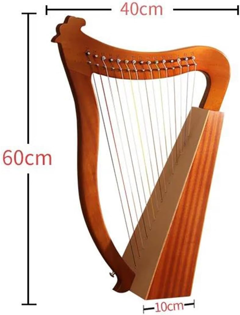 Lyre Harp Set 15/19 Strings Chromatic Lyre Portable Harp Wooden Lyres With Accessories Beginner Stringed Instruments Nice Gifts(19 strings)