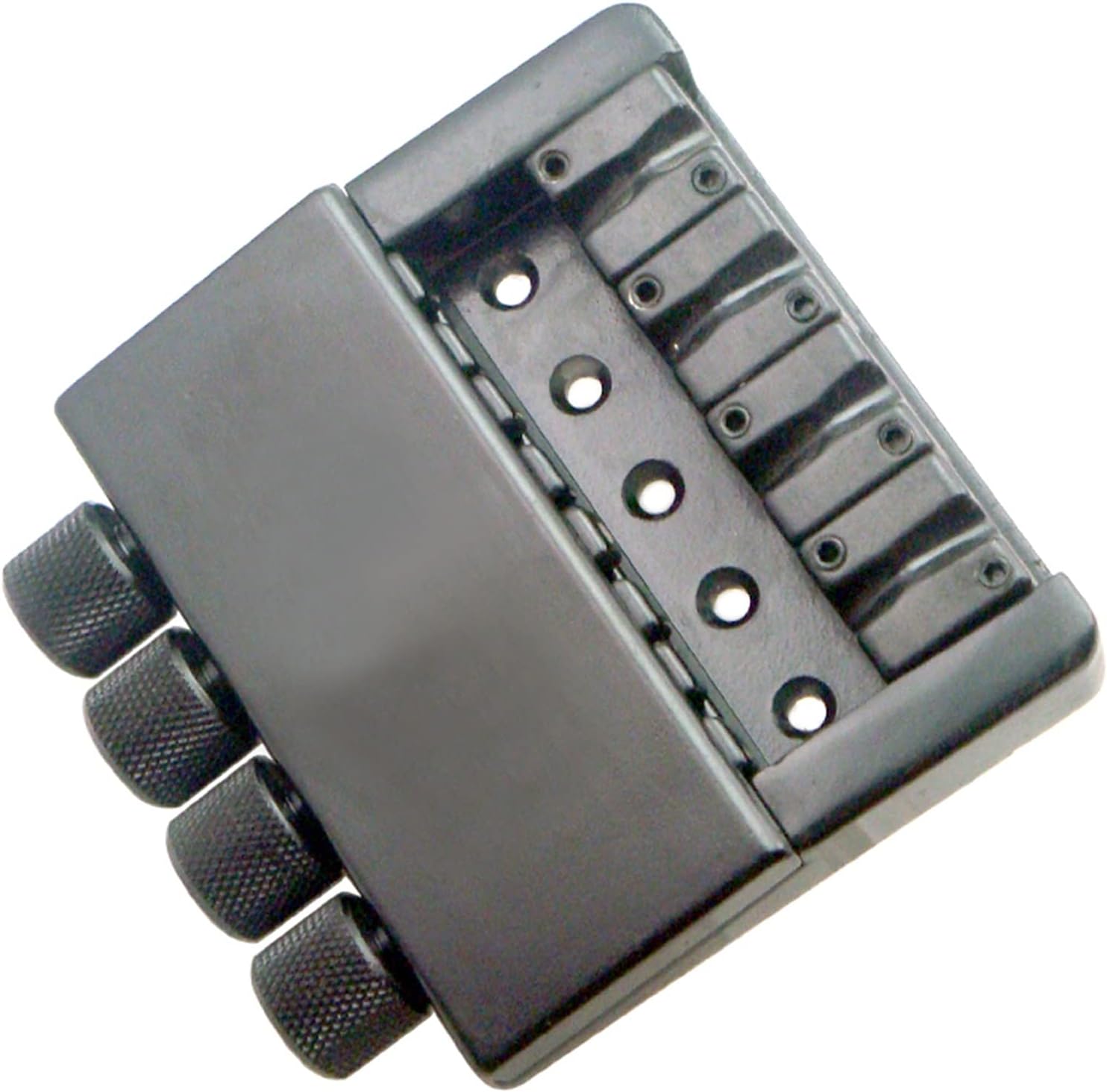 Guitar Bridge System Set Black 4 Strings Tailpiece Bridge Headless Electric Bass System Accessory