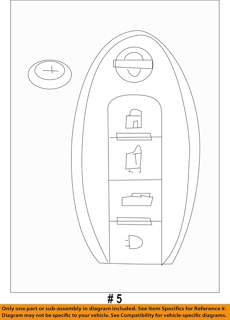 Nissan 285E3-9N07A, Remote Control Transmitter for Keyless Entry and Alarm System