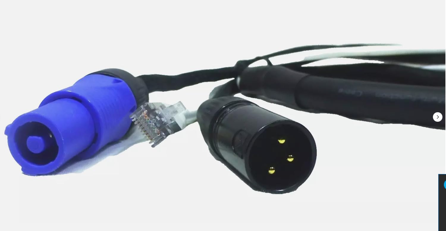 LASE 12 Ft TRIAMESE Power Audio Data Combo Cable for Line Array Powered Speaker