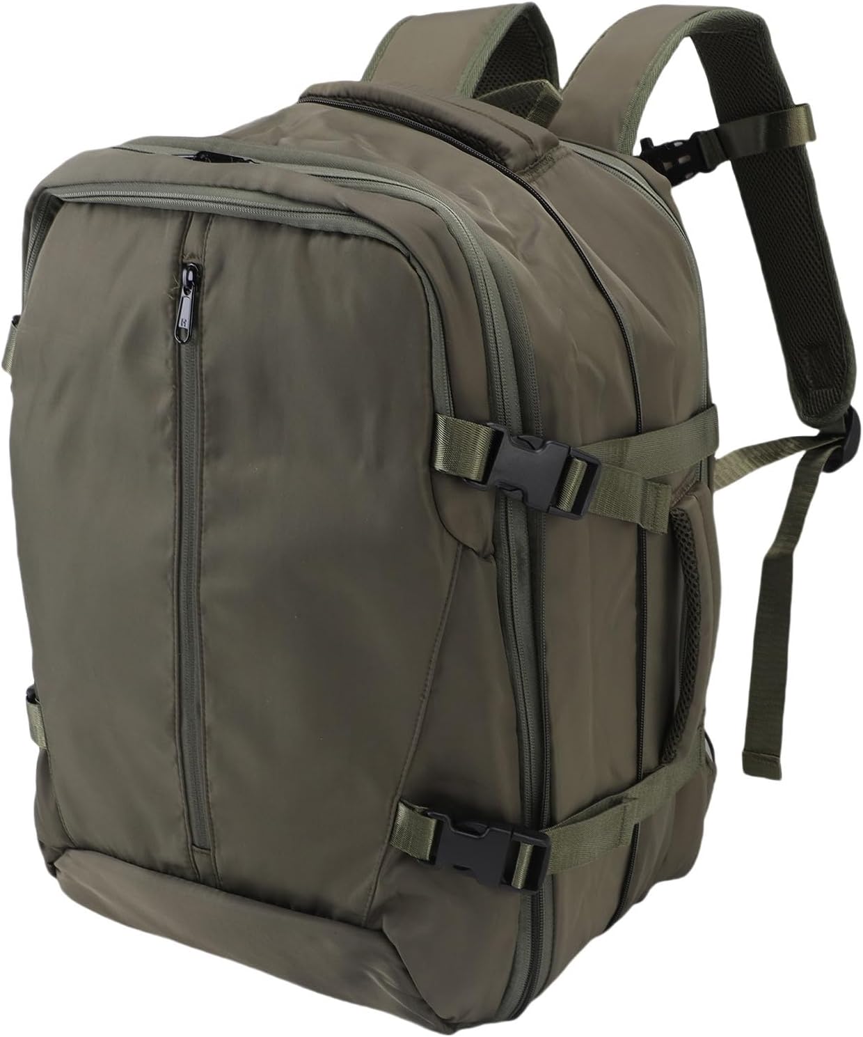 Zunate Vacuum Backpack Travel with Pump, 55L Expandable Vacuum Backpack with Air Compression System, Water Proof Carry On Bag with Anti Theft Zipper Pocket for 17.3 inch Laptop (Green)