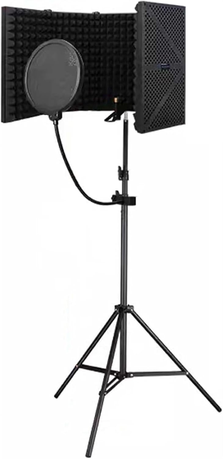 Portable Recording Booth， Vocal Recording Equipment Set for Home Studio Singing, Soundproof Absorbing Box Room(Set B)