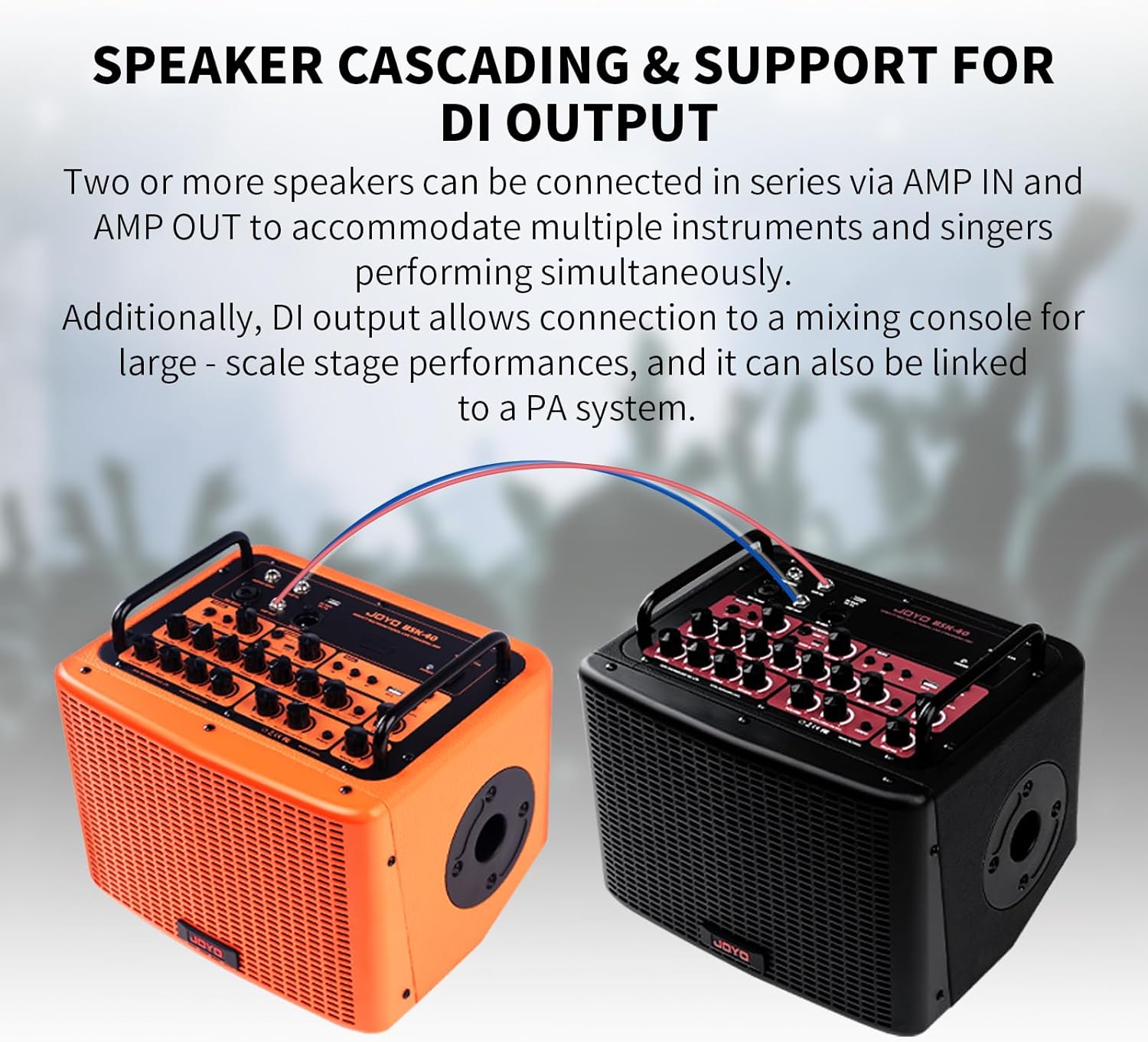 JOYO Guitar Amp 40W Multifunctional Bluetooth Combo Amplifier Reverb Chorus Delay Drum Patterns Vocal Channel for Acoustic Electric Guitar Keyboard Outdoor Gigs & Practice (BSK-40 White)