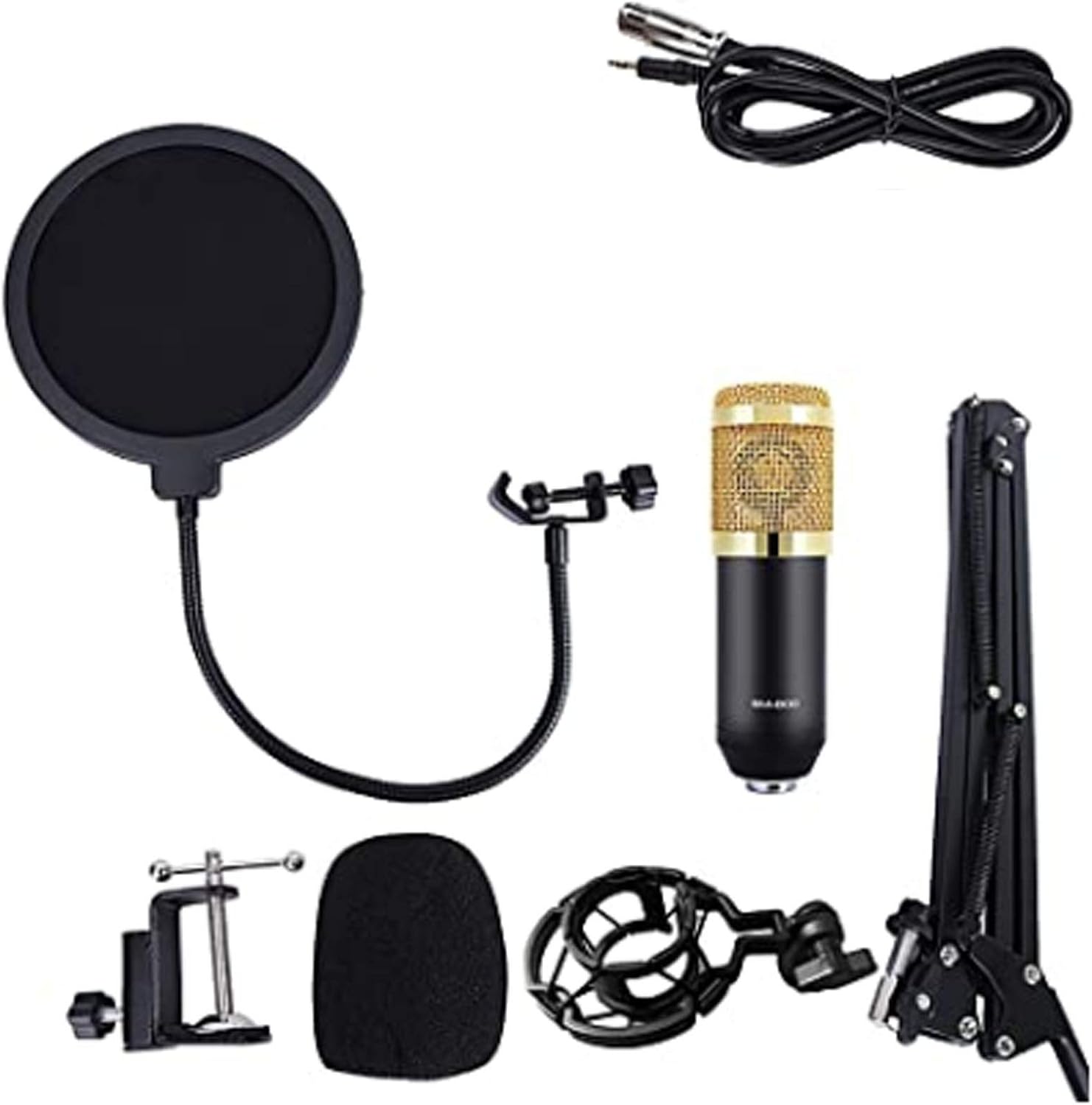 Live Microphone Accessory,Effects V8 Soundcard Combo,DJ Mixer with 12 Background Sounds,2-Channel Audio Interface,Double Pop Filter for Lab Recording And Broadcasting