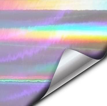 VViViD SuperCast Silver Rainbow Holographic Mirror Chrome Vinyl Wrap (25ft x 5ft).