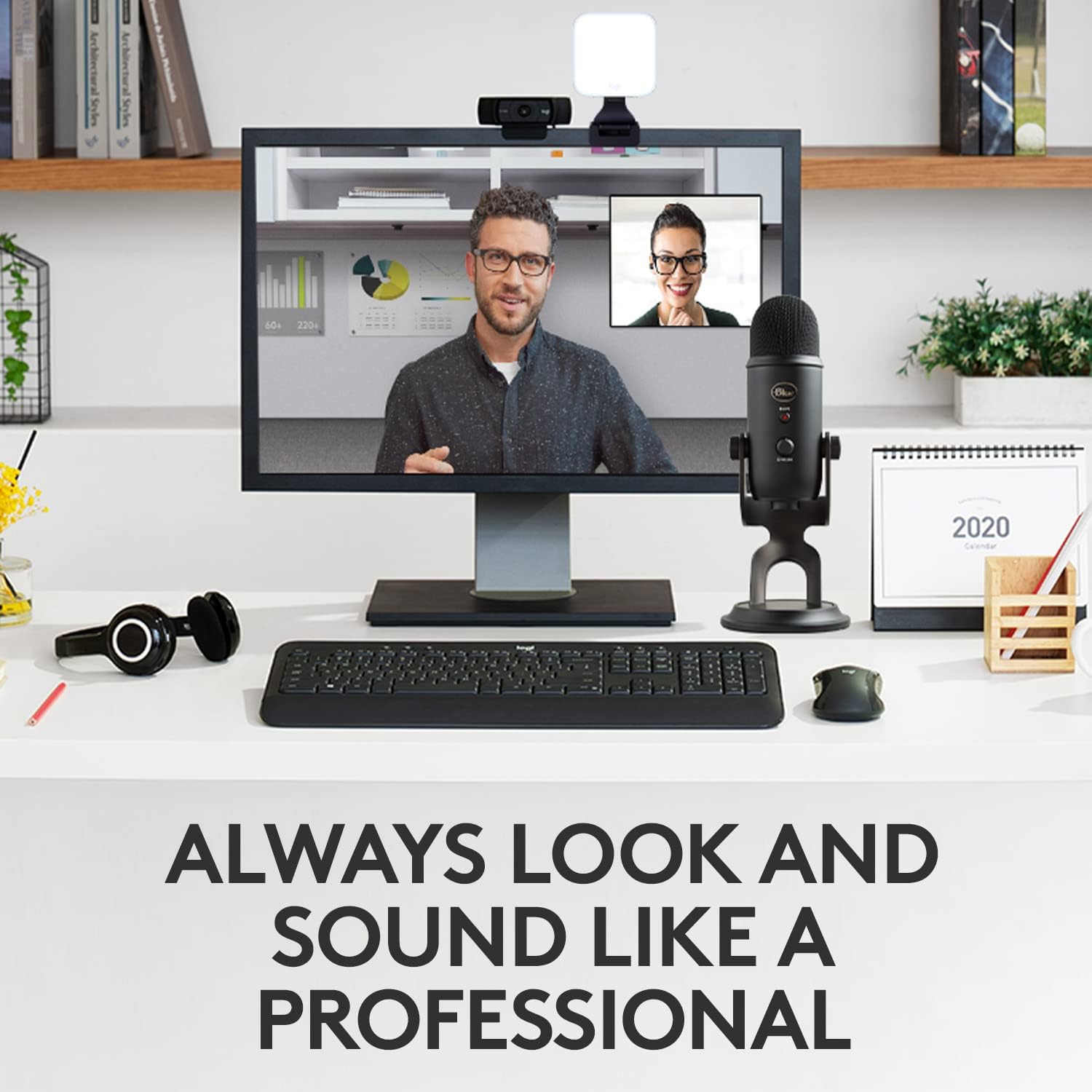 Blue Yeti Podcast Equipment Bundle - for PC, Mac, Gaming, Recording, Streaming, Podcasting, Studio, and Computer Condenser, Blue VO!CE Effects, 4 Pickup Patterns, Premium LED Light - Blackout