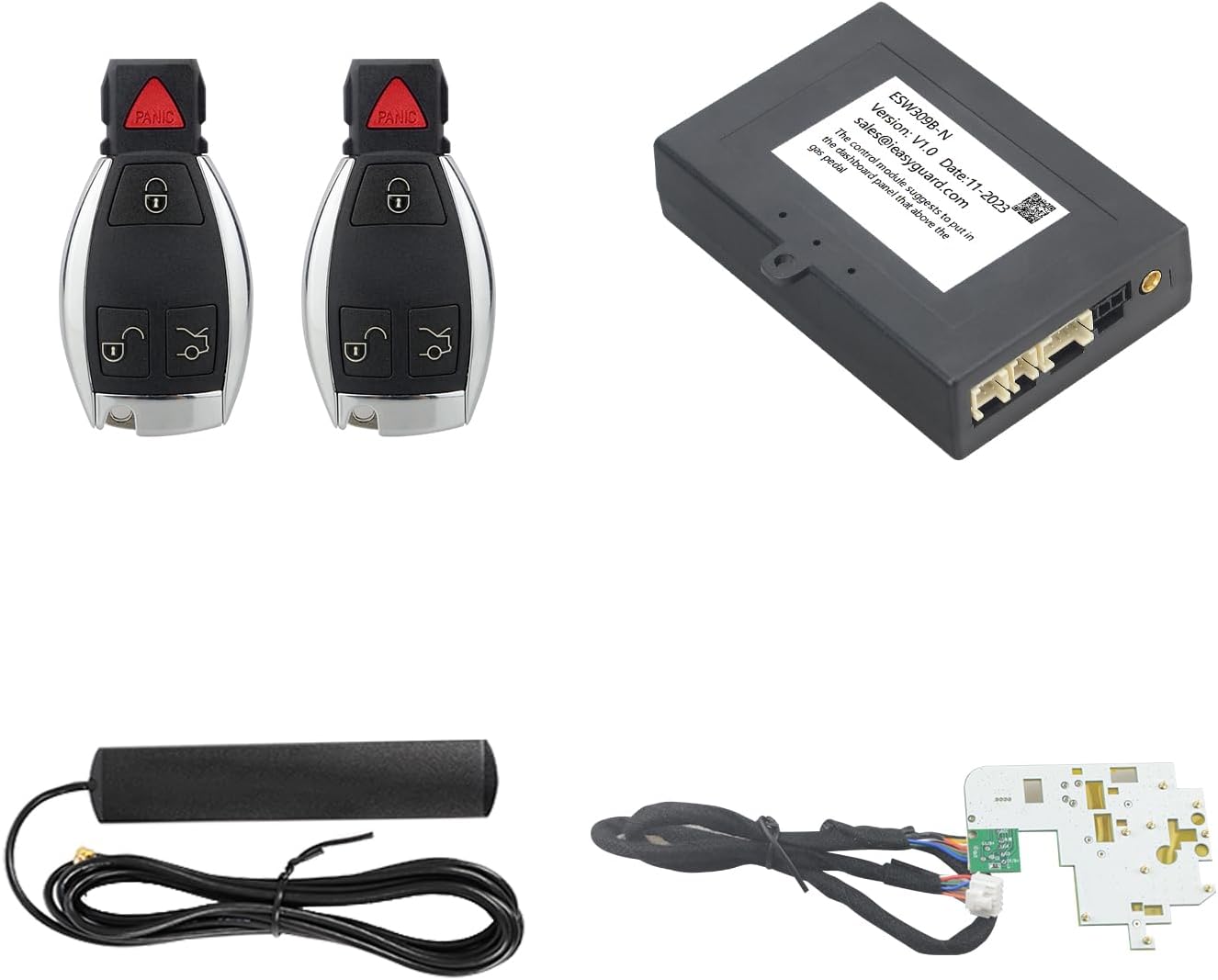 EASYGUARD keyless Entry fit for 2014 + Mercedes Benz S Class W222, C Class W205, GLC X253 with Turn Key Start only (ESW309B-N-BE4-B)